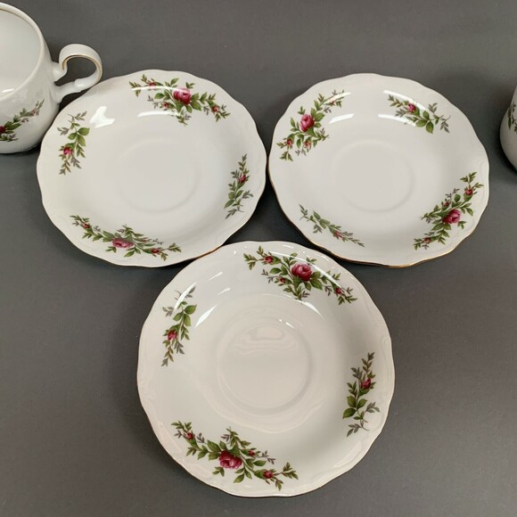 Johann Haviland Moss Rose Cups & Saucers Sets Transitions Fine China Lot of 5 Pc - Picture 5 of 7